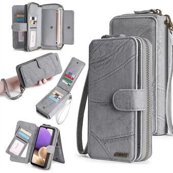 MEGSHI 004-serien for Samsung Galaxy A33 5G lommebokveske med glidelås Avtakbart telefondeksel i PU- Stand