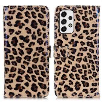 Leopardmønsterdesign beskyttende deksel PU- Stand Flip Wallet-telefonveske for Samsung Galaxy A53 5G