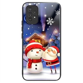For Samsung Galaxy A53 5G TPU + herdet glass beskyttelsesdeksel Julemønsterutskrift Telefon Støtsikkert deksel