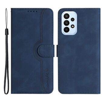 YX003 For Samsung Galaxy A53 5G telefonskall lommebok PU-skinn påtrykt smilmønster Stand