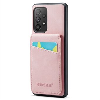 FIERRE SHANN PU-skinn+TPU-telefonskall for Samsung Galaxy A53 5G RFID-blokkeringskortholder Kickstand-veske
