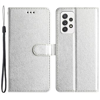 For Samsung Galaxy A53 5G Silk Texture Horisontal Stand Leather Cover Lommebok Telefonveske