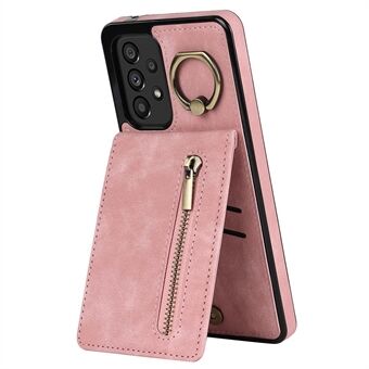 Kickstand Wallet Phone Case for Samsung Galaxy A53 5G RFID-blokkerende PU+TPU-telefondeksel