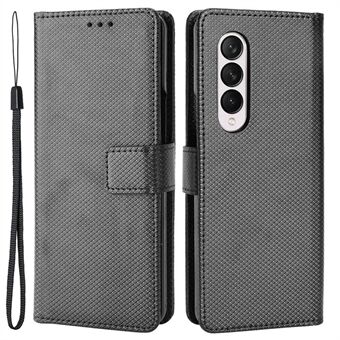 For Samsung Galaxy Z Fold4 5G lommebok telefonveske Diamond Texture Stand PU Leather Protective Folio Flip Cover