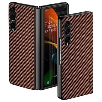 AIORIA for Samsung Galaxy Z Fold4 5G Anti- Scratch telefonveske Carbon Fiber Texture Anti-dråpe PU-skinn + PC-mobildeksel