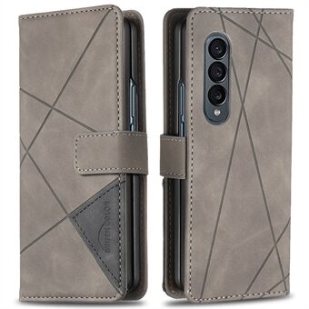 BINFEN FARGE For Samsung Galaxy Z Fold4 5G Stand Telefonveske PU-skinn påtrykt geometrisk mønster Folio Flip-deksel