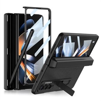 GKK For Samsung Galaxy Z Fold4 5G magnetisk pennholder sammenleggbar telefonveske Kickstand PC-deksel med skjermbeskytter i herdet glass