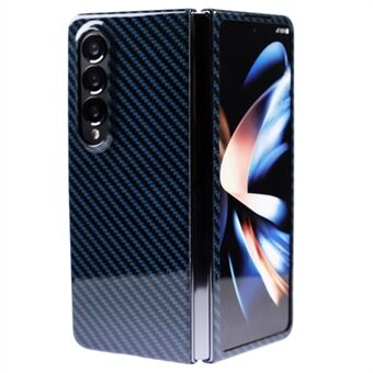 Aramid Fiberdeksel til Samsung Galaxy Z Fold4 5G Glossy Carbon Fiber Texture Mobiltelefonveske - Glossy Blue
