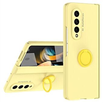 For Samsung Galaxy Z Fold4 5G Macaron telefondeksel med frontskjermfilm Hard PC-kickstand-veske Støtte Magnetisk bilfeste