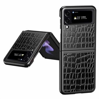 For Samsung Galaxy Z Flip4 5G Anti- Scratch telefonveske Krokodilletekstur PU-skinnbelagt hardt PC-bakdeksel