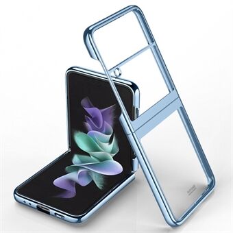 For Samsung Galaxy Z Flip4 5G Elektroplettering Hard PC-bakdeksel Gjennomsiktig sammenleggbar telefonveske