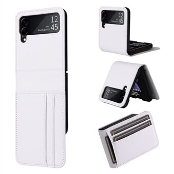 For Samsung Galaxy Z Flip4 5G Carbon Fiber Texture Card Holder Full Protection Cover Folding Telefonveske