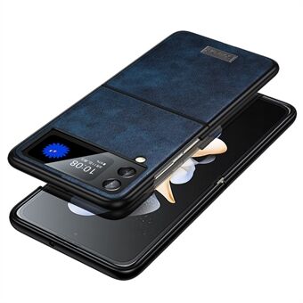 SULADA For Samsung Galaxy Z Flip4 5G PU-skinnbelagt TPU + PC Anti-fall telefonveske Scratch mobiltelefondeksel