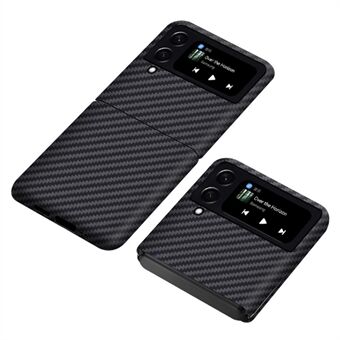 For Samsung Galaxy Z Flip4 5G Carbon Fiber Texture Aramid Fiber Bakveske Anti-dråpe Ultra Slim Telefondeksel