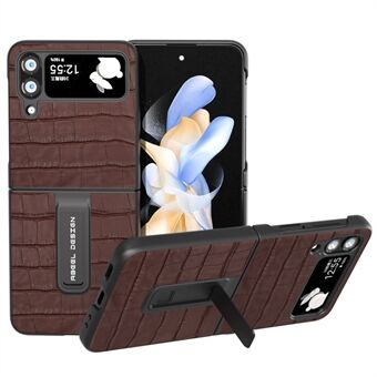 ABEEL For Samsung Galaxy Z Flip4 5G Crocodile Texture Telefonveske Kuskinn + PC-støttedeksel