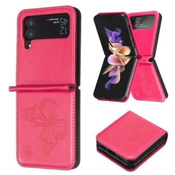For Samsung Galaxy Z Flip4 5G Butterfly-telefonveske PU-skinn + PC Slim Fit-deksel