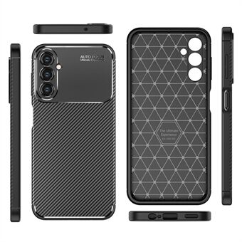 For Samsung Galaxy A14 5G / 4G Carbon Fiber Texture TPU-telefon Bakveske Drop-proof anti- Scratch deksel - svart