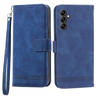 DIERFENG DF-03 Telefonveske Stand lommebok for Samsung Galaxy A14 5G, PU-lærlinjer med påtrykt telefondeksel