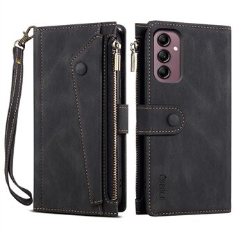 ESEBLE Star Series Stand for Samsung Galaxy A14 5G, lommebok med glidelåslomme lær telefondeksel med håndstropp