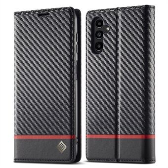 LC.IMEEKE for Samsung Galaxy A14 4G / 5G Carbon Fiber Texture Anti-slipp telefonveske Lær Stand Telefondeksel
