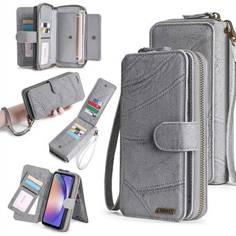 MEGSHI 004-serien for Samsung Galaxy A14 4G / 5G lommebokveske med glidelås Avtakbart telefondeksel i PU- Stand