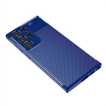 Anti- Scratch karbonfiber tekstur telefondeksel for Samsung Galaxy S23 Ultra, mykt TPU støtsikkert beskyttelsesdeksel