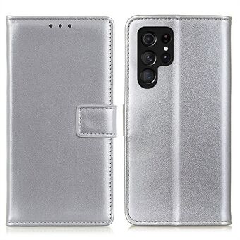 Anti-fall mobiltelefondeksel for Samsung Galaxy S23 Ultra, sammenleggbart PU lær Stand Beskyttende flip telefonlommebokveske