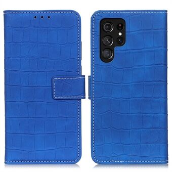 For Samsung Galaxy S23 Ultra Crocodile Texture PU-skinn magnetisk låsdeksel Stand Folio Flip Telefonveske
