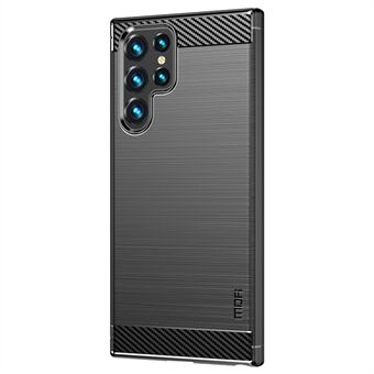 MOFI JK TPU Series-1 for Samsung Galaxy S23 Ultra Carbon Fiber Texture Anti-fingeravtrykk telefonveske Myk TPU børstet beskyttelsesdeksel