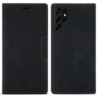 For Samsung Galaxy S23 Ultra PU lær lommebokveske Magnetisk autoabsorbert telefon fallsikkert deksel med Stand