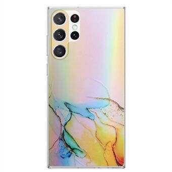 For Samsung Galaxy S23 Ultra Colorful Laser Bump Proof TPU-telefonveske med preget marmormønsterdeksel