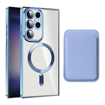 Magnetisk telefondeksel til Samsung Galaxy S23 Ultra, TPU + PC Clear Cover med kortholder
