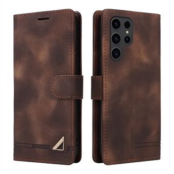 Beskyttende veske til Samsung Galaxy S23 Ultra PU lær lommebokveske 007 Series Skin-Touch telefondeksel