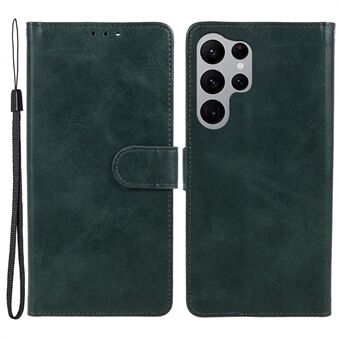 For Samsung Galaxy S23 Ultra PU Leather Lommebok Telefonveske Calf Texture Protection Cover med Stand