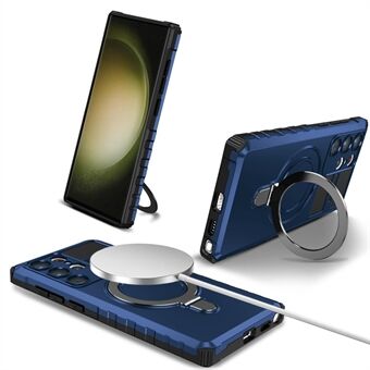 For Samsung Galaxy S23 Ultra PC+TPU telefonveske Magnetisk fingergrep Kickstand-deksel