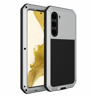 For Samsung Galaxy S23 Silikon + Metall Anti-slipp telefonveske Anti Scratch telefondeksel med herdet glassfilm