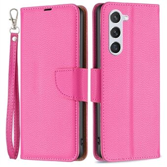 BF Leather Case Series-3 for Samsung Galaxy S23 Litchi Texture PU Leather Cell Phone Cover Stand Anti Scratch Flip Wallet Case