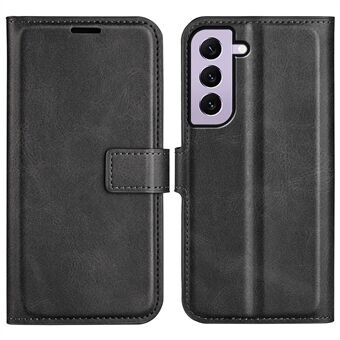 For Samsung Galaxy S23 Calf Texture PU Lær Folio Flip Case Firkantet magnetisk lås Stand Lommebokdeksel