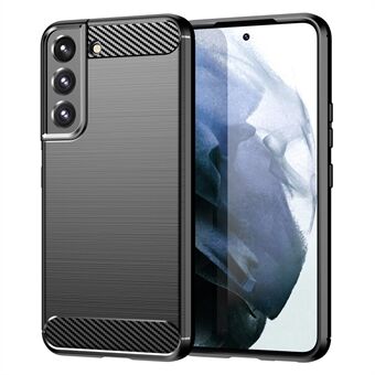 For Samsung Galaxy S23 Støtsikker deksel Anti-dråpe fleksibel TPU-telefon bakdeksel Børstet karbonfiber tekstur mobiltelefonveske