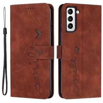 For Samsung Galaxy S23 hjerteformede telefonveske Hudvennlig Smartphone Flip Leather Cover Stand Lommebok