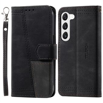 TTUDRCH Style 004 skjøtetelefonveske for Samsung Galaxy S23, RFID-blokkerende PU- Stand lommebok magnetisk låsdeksel