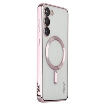 ENKAY HAT Prince For Samsung Galaxy S23 Elektroplettering Edge Kamerabeskyttelse Bakdeksel Magnetisk TPU telefonveske Kompatibel med Magsafe