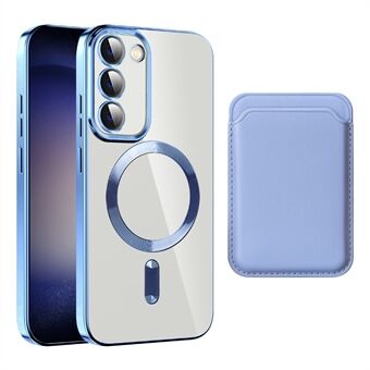 For Samsung Galaxy S23 TPU + PC Klar telefonveske Magnetisk telefondeksel med kortholder