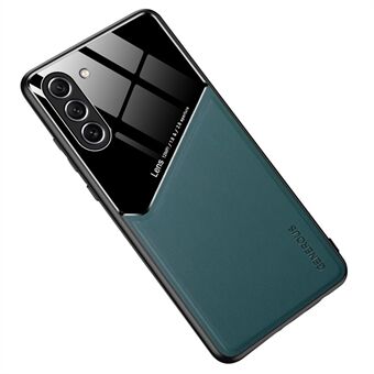 For Samsung Galaxy S23 mobiltelefonveske Lærbelagt TPU + PC-deksel med bilmontert metallplate
