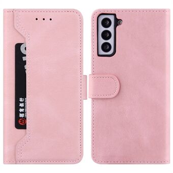 Stitching PU-skinn Stand for Samsung Galaxy S23 ytre kortholder lommebok telefondeksel