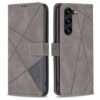 BINFEN COLOR BF Imprinting Pattern Series-2 for Samsung Galaxy S23+ telefonveske Style 05 påtrykt geometrisk mønster Anti-fall flip lær lommebokdeksel