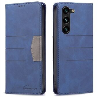 BINFEN COLOR BF Leather Series-1 for Samsung Galaxy S23+ Anti- Scratch Fargeskjøteveske Stil 10 linjer påtrykt magnetisk lær lommebokdeksel