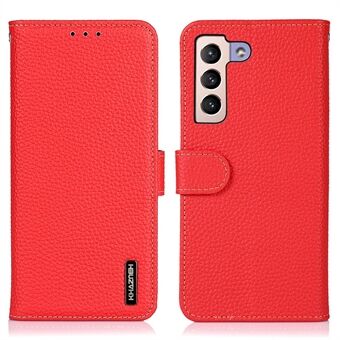 KHAZNEH For Samsung Galaxy S23+ Støtsikkert lommebokdeksel i ekte skinn Litchi Texture Stand Telefonveske