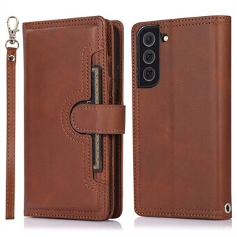For Samsung Galaxy S23+ Split Leather Flip Wallet Case Stand Flere kortspor Magnetic Protect Telefondeksel med håndstropp