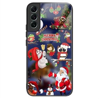 For Samsung Galaxy S23+ Anti- Scratch beskyttelsesdeksel TPU+herdet glass julemønsterutskrift Telefon Støtsikkert deksel